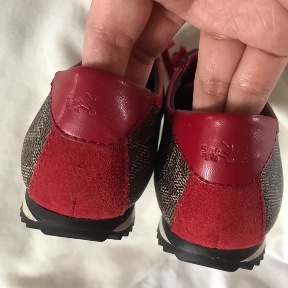 Coach red and brown sneakers - Picture 3 of 13